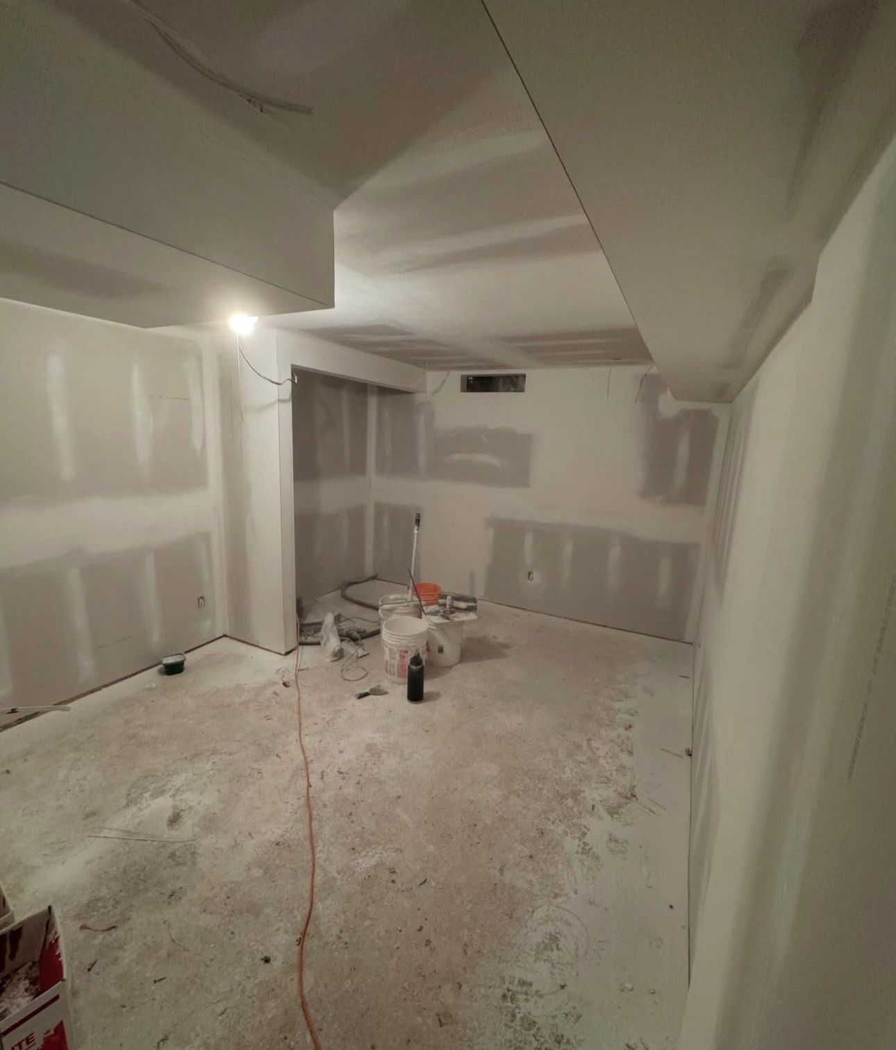Mudded basement drywall job Mississauga