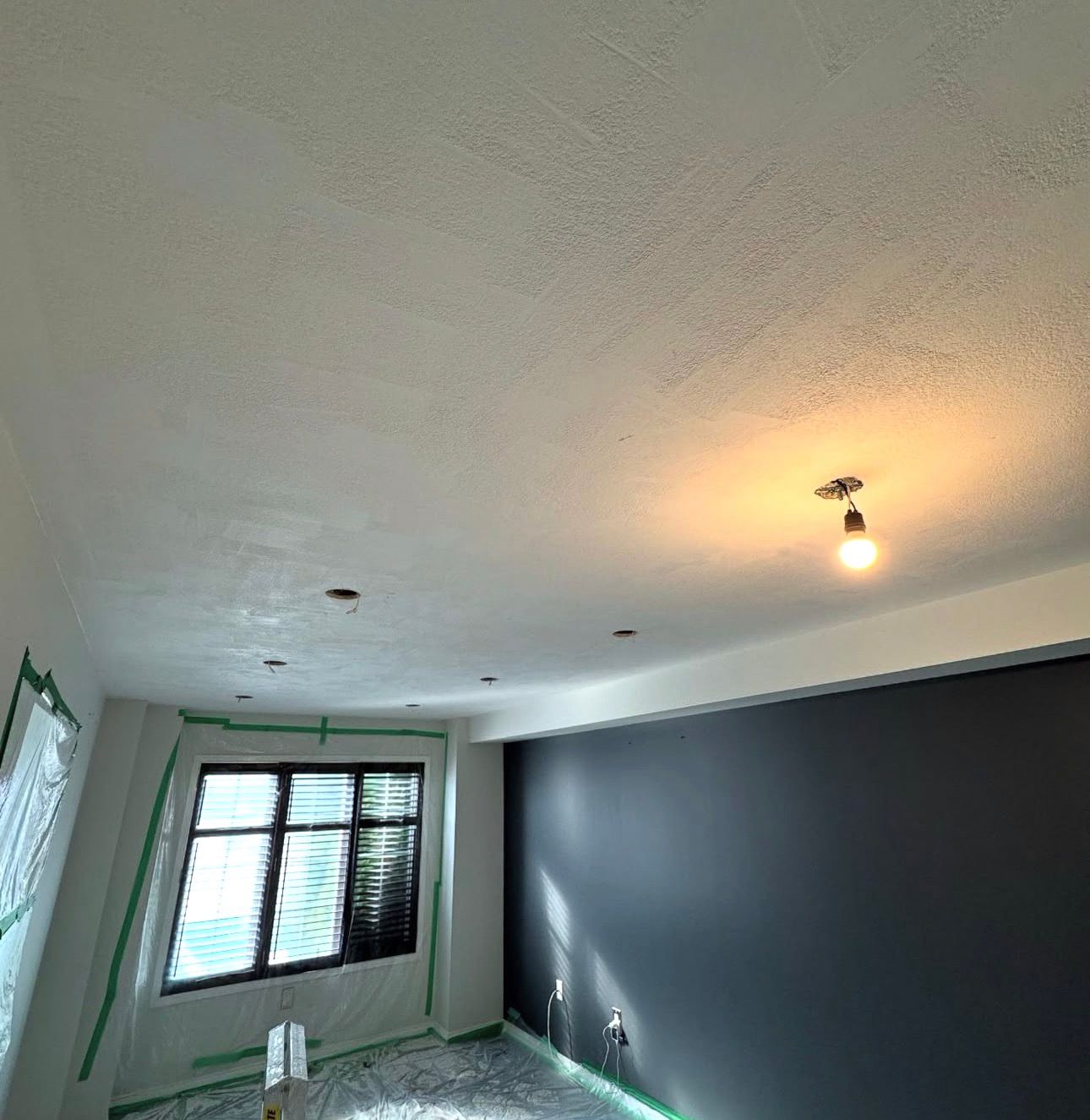 Painted ceiling and accent wall Mississauga condo